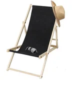 Leżaki ogrodowe - KLASYCZNY LEŻAK FOTEL ROZKŁADANY PLAŻOWY OGRODOWY ANTRACYT - miniaturka - grafika 1