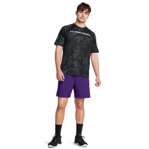 Męskie spodenki treningowe Under Armour UA Tech Woven Wordmark Short - fioletowe - UNDER ARMOUR - Spodnie sportowe męskie - miniaturka - grafika 1