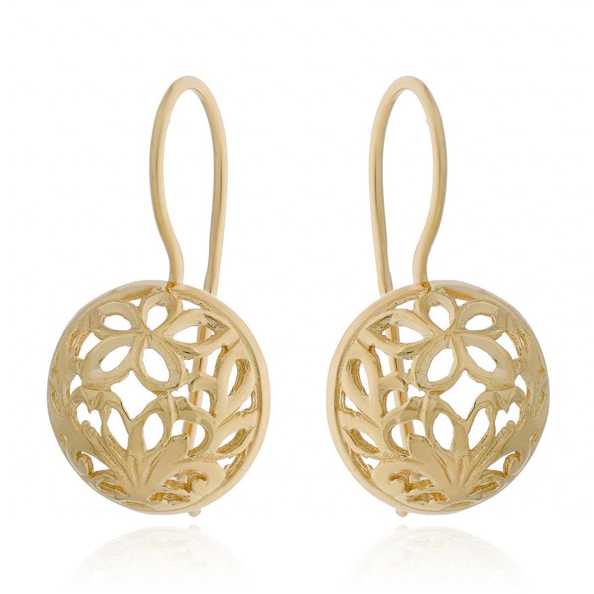 Złote kolczyki ażurowe kule bigiel pr. 585