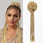 Pozostałe akcesoria fryzjerskie - TEMU Długi, srebrzysto-szary, zaczesany koński ogon dla kobiet - włókno o wysokiej temperaturze, naturalny wygląd, łatwe do przyklejenia, codzienny - miniaturka - grafika 1