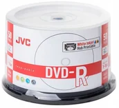 Nośniki danych - JVC DVD-R 4,7GB 16X INKJET WHITE PRINTABLE CAKE*50 70771BJCK0019 - miniaturka - grafika 1
