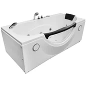 Wanny z hydromasażem - Przyścienna wanna hydromasażowa 180x88 cm MO-1002 Turbo - miniaturka - grafika 1