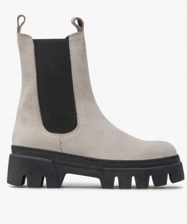 S.Oliver Botki Skórzane Wsuwane Szare 41 Ż2F