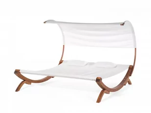 Leżak Ogrodowy Drewniany Biały Teramo - Leżaki ogrodowe - miniaturka - grafika 4