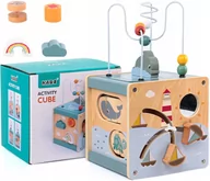 Sortery dla dzieci - SORTER DREWNIANY KOSTKA EDUKACYJNA MONTESSORI KLOCKI UKŁADANKA LABIRYNT - miniaturka - grafika 1