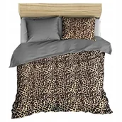 Pościel - pościel z polaru 160x200 + 2 poszewki P 309-12 DUO panterka brąz / szary - miniaturka - grafika 1