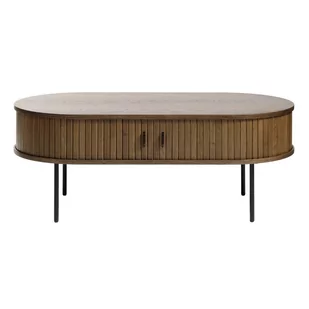Stolik w dekorze dębu 60x120 cm Nola – Unique Furniture - Ławy i stoliki kawowe - miniaturka - grafika 1