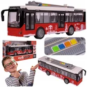 Samochody i pojazdy dla dzieci - Trolejbus Autobus Światła Otwieranie Drzwi Elektryczny Interaktywny 1:16 - miniaturka - grafika 1