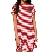 Sukienki - Sukienka damska Sueprdry Josie T-shirt biała w czerwone paski-L - Superdry - miniaturka - grafika 1
