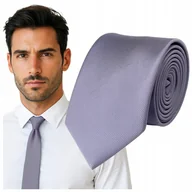 Krawaty i muchy męskie - Krawat śledzik prążkowany - grafitowy - miniaturka - grafika 1