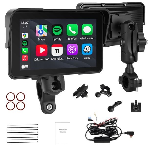 Tablet Ekran Monitor Stacja Motocyklowa Multimedialna Carplay Android Auto