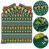 Pościel dla dzieci - Grinch zielony komplet pościeli, bawełniana pościel świąteczna 200x220 cm - miniaturka - grafika 1