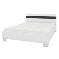 Łóżka - Łóżko LUCCA - 31 z drabinką | 160x200 | Biały / Czarny Połysk - miniaturka - grafika 1