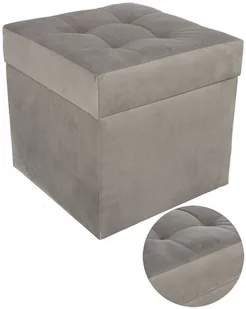 Nowoczesna pufa 45x45 cm w kolorze szarym - Pufy i podnóżki - miniaturka - grafika 1