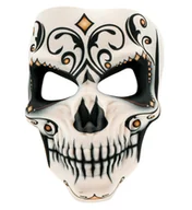 Dodatki do strojów karnawałowych - Maska los muertos czaszka - miniaturka - grafika 1