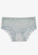 Majtki damskie - Jasnoniebieskie Bawełniane Majtki Figi z Koronką Wexne - miniaturka - grafika 1