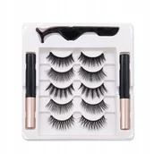 Sztuczne rzęsy i akcesoria - Sztuczne Rzęsy Magnetyczne 5 Par Pęseta Eyeliner - miniaturka - grafika 1