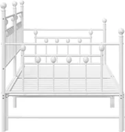 Łóżka - vidaXL Łóżka i ramki łóżek Białe Metalowe 100 x 200 cm Trwałe - miniaturka - grafika 1