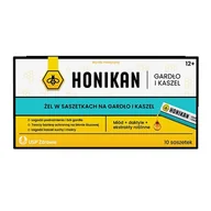 Przeziębienie i grypa - Honikan Gardło i kaszel żel x10 saszetek - miniaturka - grafika 1