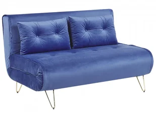 Sofa welurowa rozkładana 2-osobowa granatowa VESTFOLD - Sofy i kanapy - miniaturka - grafika 7