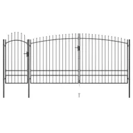 Akcesoria do ogrodzeń - VidaXL Brama ogrodzeniowa z grotami, 5 x 2,45 m, czarna 146326        VidaXL VidaXL - miniaturka - grafika 1