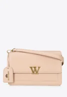 Torebki damskie - Damska listonoszka ze skóry z chwostem beżowa - miniaturka - grafika 1