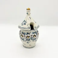 Pojemniki kuchenne - Pojemnik na miód z ceramiki bolesławieckiej, z motywem pszczoły, unikat - miniaturka - grafika 1