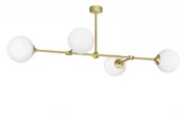 Lampy sufitowe - Złota długa lampa wisząca 4 kule białe GP-S4P - miniaturka - grafika 1