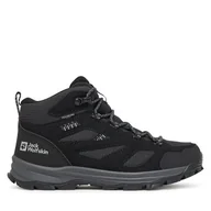 Buty trekkingowe dziecięce - Trekkingi Jack Wolfskin Vojo Tour Texapore Mid A64104 Czarny - miniaturka - grafika 1