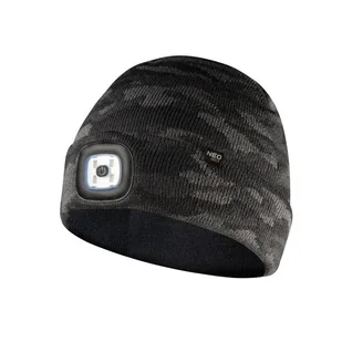 Czapka z latarką LED 180lm IP43 (3 poziomy świecenia, ładowanie usb), dwuwarstwowa, CAMO URBAN; 81-632, NEO - Akcesoria BHP - miniaturka - grafika 1