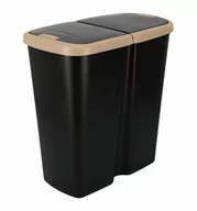 Kosze na śmieci - Kosz Na Śmieci COMPACTA Q DUO Jasny Brąz/Czarny 45l - miniaturka - grafika 1