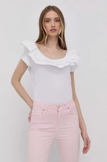Koszulki i topy damskie - LIU JO t-shirt bawełniany kolor biały - grafika 1
