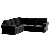 Pokrowce na meble - Dekoria Pokrowiec Ektorp na sofę narożną głęboka czerń 240/136 x 82 x 73 cm Velvet 640-704-17 - miniaturka - grafika 1