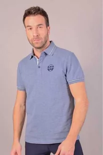 Harcour Koszulka męska polo PAMPELONNE - jean (denim) - Koszulki jeździeckie - miniaturka - grafika 1