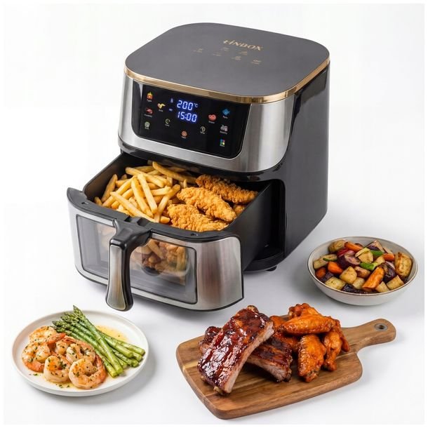 FRYTKOWNICA BEZTŁUSZCZOWA AIR FRYER 8L 1600W Do smażenia pieczenia