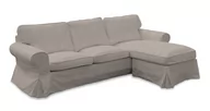 Meble modułowe i akcesoria - Dekoria Pokrowiec na sofę Ektorp 2-osobową i leżankę beżowo-szary 252 x 163 x 88 cm Etna 1014-705-09 - miniaturka - grafika 1