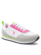 Buty dla dziewczynek - U.S. Polo Assn. Sneakersy NOBIK013 Białe złoto - miniaturka - grafika 1