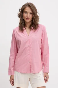 Tommy Hilfiger koszula piżamowa bawełniana kolor bordowy bawełniana UW0UW05764 - Piżamy damskie - miniaturka - grafika 1