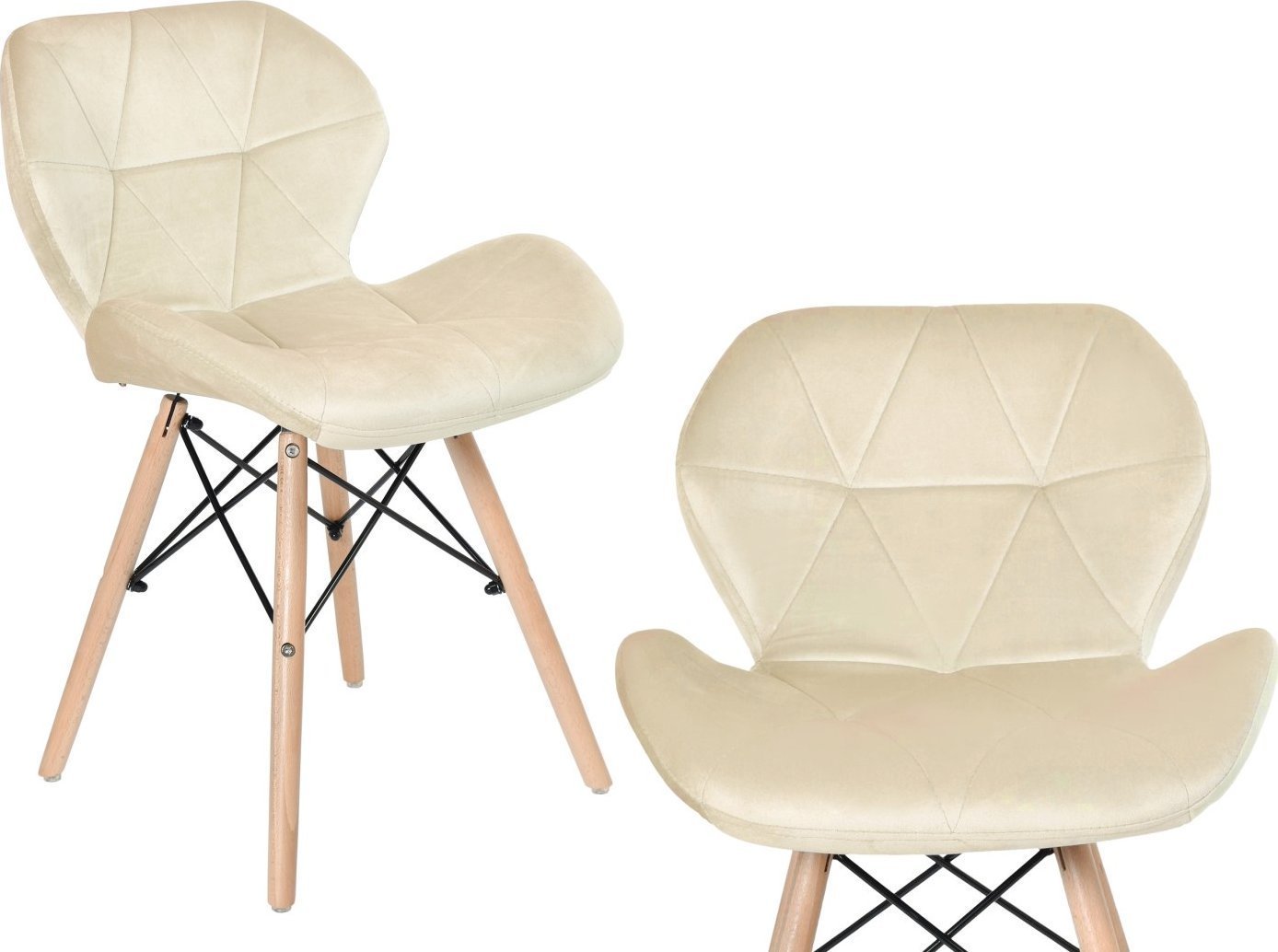 Krzesło aksamitne MURET VELVET DSW beżowe