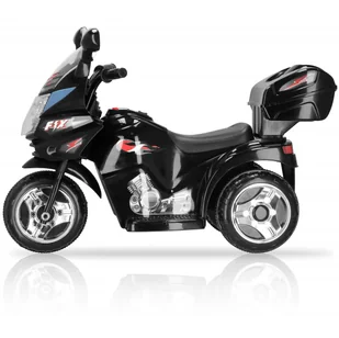 Motocykl na akumulator dla dzieci z klaksonem i muzyką, motor trójkołowy, czarny - Pojazdy elektryczne dla dzieci Motocykl na akumulator dla dzieci z klaksonem i muzyką, motor trójkołowy, czarny - Pojazdy elektryczne dla dzieci - miniaturka - grafika 1