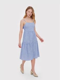 Vero Moda Sukienka letnia Jily 10260794 Niebieski Regular Fit - Sukienki - miniaturka - grafika 1