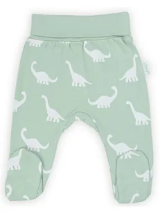 Niemowlęce półśpiochy bawełniane w dinozaury oliwkowe Nicol,r.68 - Śpiochy dla niemowląt - miniaturka - grafika 1