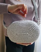 Torebki damskie - Torebka ze sznurka Sfera - szaro-róż - miniaturka - grafika 1