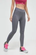 Legginsy - Reebok legginsy do jogi kolor szary gładkie - miniaturka - grafika 1