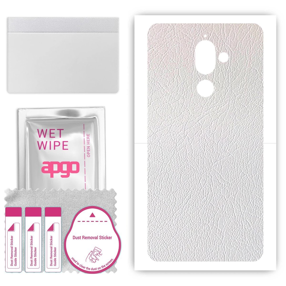 Folia naklejka skórka strukturalna na TYŁ do Nokia 7 plus - Skóra Biała - apgo SKINS