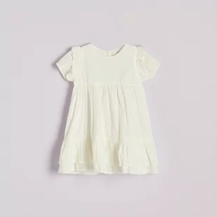 Reserved - Sukienka z falbankami - Biały - Sukienki i spódniczki dla dziewczynek - miniaturka - grafika 1