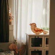 Lampy pozostałe - Drewniana Lampka Ptaszek - Widoczne Drewno - miniaturka - grafika 1