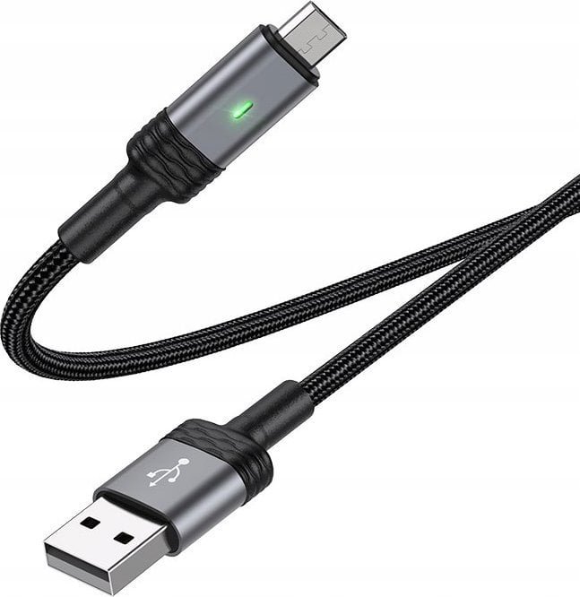 Borofone Kabel BU30 Lynk Smart power-off - USB na Micro USB - 2,4A 1,2 metra czarny