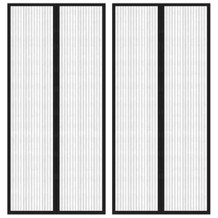 vidaXL Moskitiera na drzwi z magnesami, 2 szt., czarna, 210x90 cm vidaXL - Akcesoria do okien - miniaturka - grafika 1