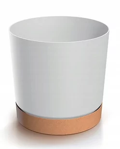 Doniczka Z Podstawką Okrągła Biała Tubo 12,8 Cm - Donice - miniaturka - grafika 1